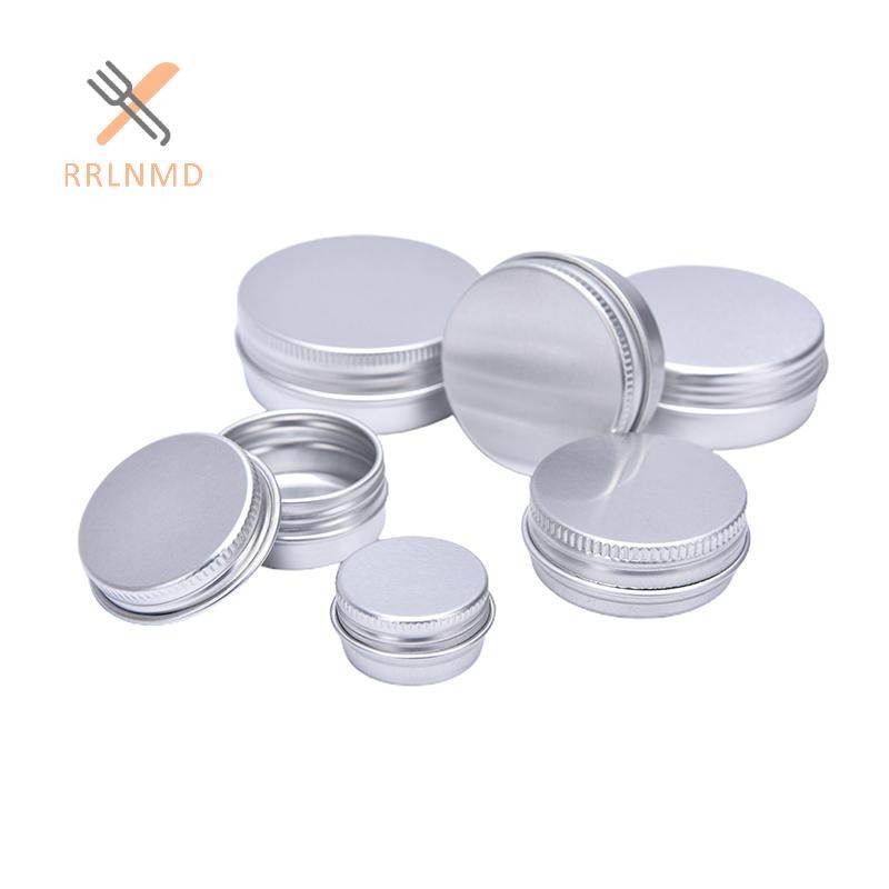 Rrlnmd > 5 Chiếc Nhôm Mini Tròn Thiếc Hộp Đựng Kim Loại Chai Bảo Quản Bình Vít Nắp Hộp Mới