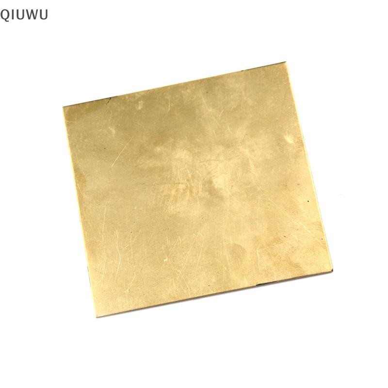 Qiuwu Tấm mỏng kim loại bằng đồng thau Tấm mỏng dày 0,5mm / 0,8mm / 1mm / 2mm 100X100mm Phụ tùng DIY.