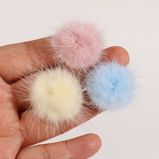 Kẹp tóc 3cm lông thú trang trí hoa, phụ kiện nữ DIY, phụ kiện thủ công bán buôn