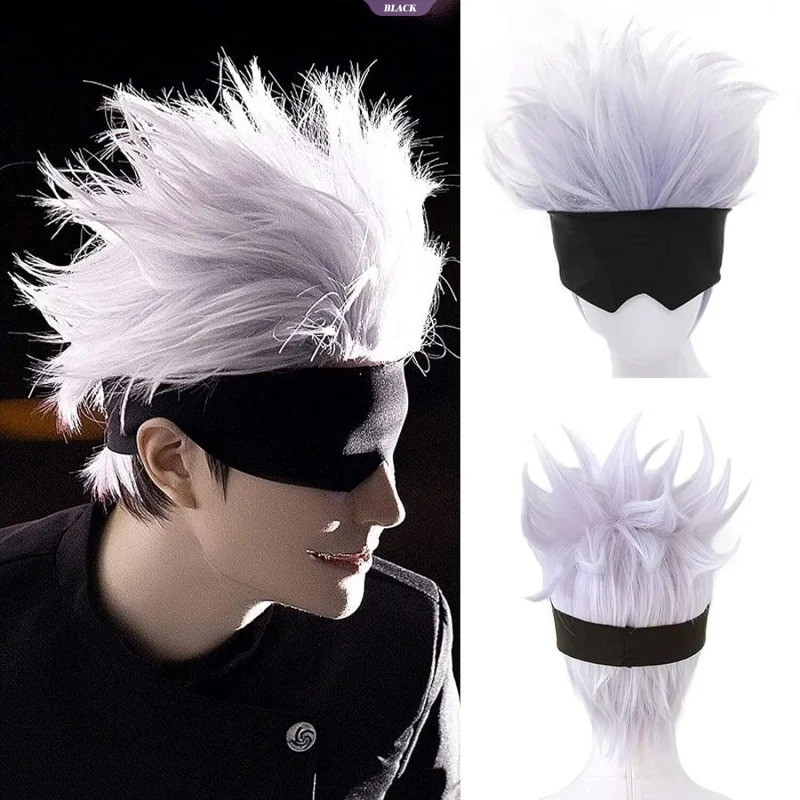 Anime Jujutsu Kaisen Satoru Gojo Cosplay Tóc Giả Chịu Nhiệt Tổng Hợp Tóc Giả Hallowen Đảng Tóc Giả [BL]