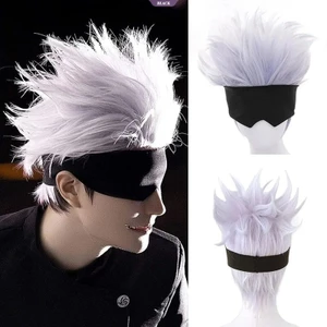 Anime Jujutsu Kaisen Satoru Gojo Cosplay Tóc Giả Chịu Nhiệt Tổng Hợp Tóc Giả Hallowen Đảng Tóc Giả [BL]