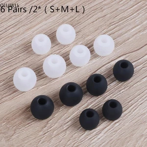 Qiuwu 6 Cặp / 2 * (S + M + L) Miếng đệm tai bằng cao su silicon Miếng đệm tai nghe nhét tai đa năng Miếng đệm tai thay thế tai nghe.