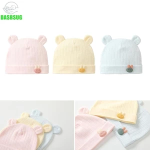Dasbsug Mũ bệnh viện sơ sinh Preemie Bé trai Bé gái Beanie Cotton Gấu Tai Trẻ sơ sinh Mũ cho bé