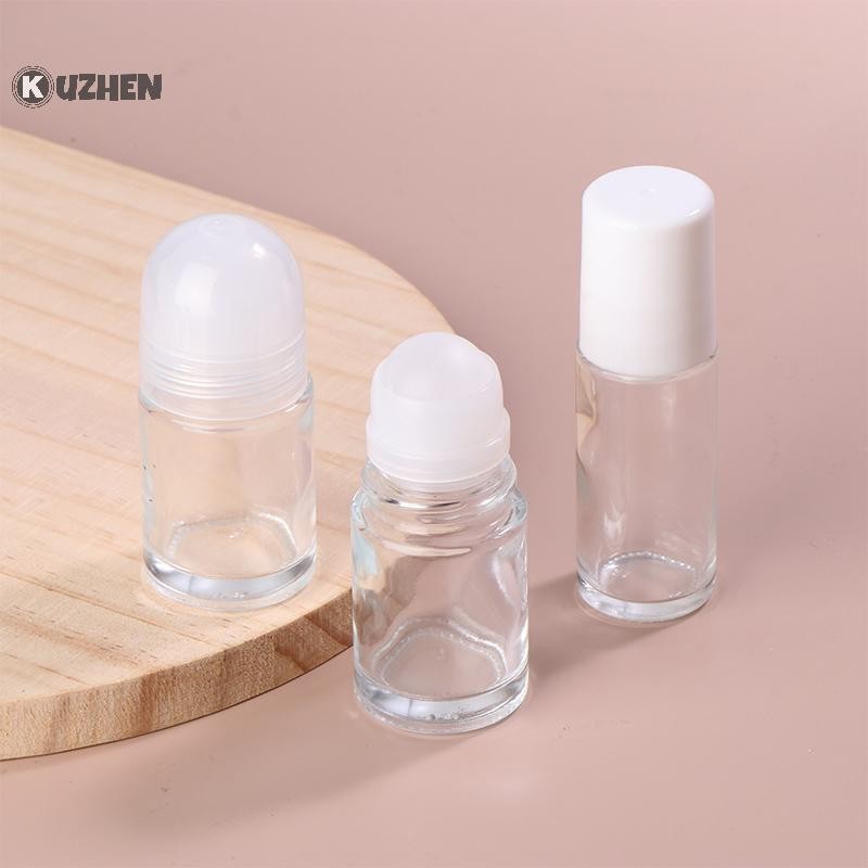 Kuzhen 30 / 50ml Thủy Tinh Rỗng Có Thể Đổ Lại Cuộn Trên Chai Con Lăn Nhựa Chai Chống Rò Rỉ Cosmeitic Hộp Đựng Cho s HOT