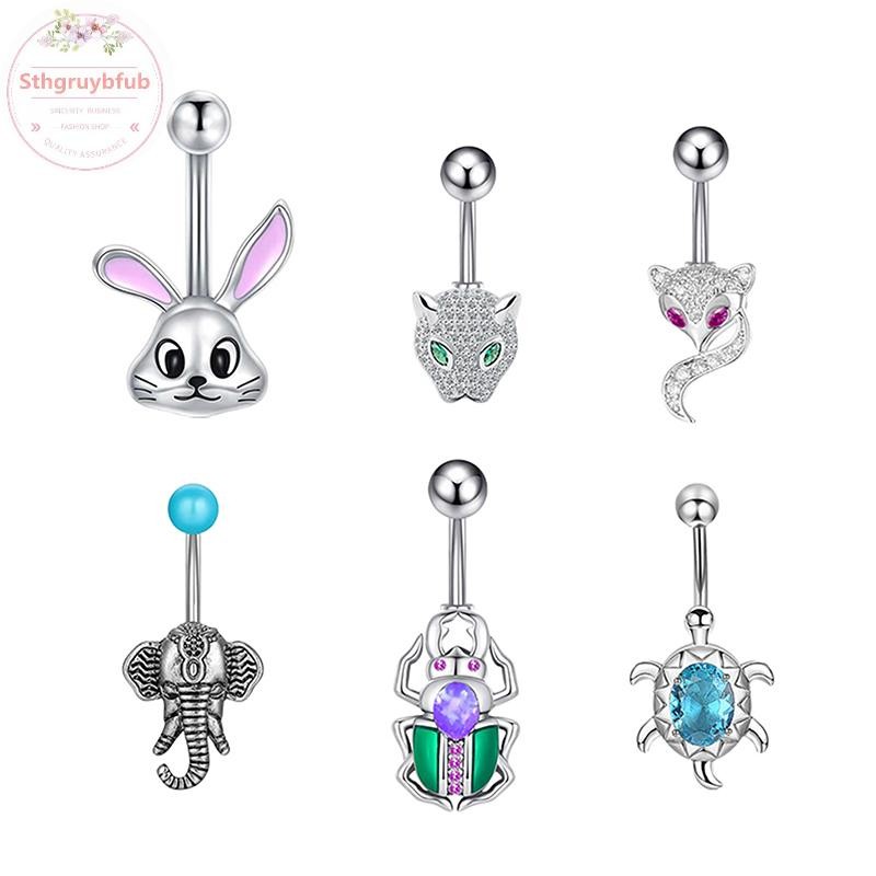 Sthb Thời Trang Pha Lê Trái Tim Bụng Nút Nhẫn Trang Sức Cho Nữ Thép Không Gỉ Zircon Rốn Nhẫn Cơ Thể Phụ Kiện VN