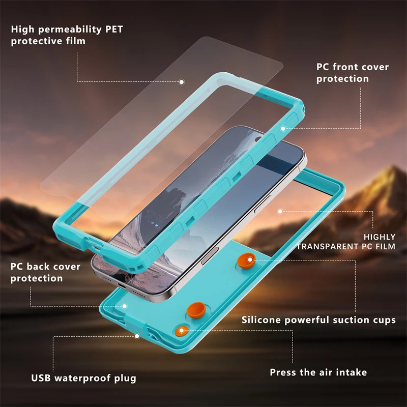 Ốp Điện Thoại Chống Nước IP68 Sang Trọng Cho Samsung Galaxy S25 Ultra S24 S23 S22 Plus S21 S20 FE S10 Lite S9 S8 360 Full Cover Air Box