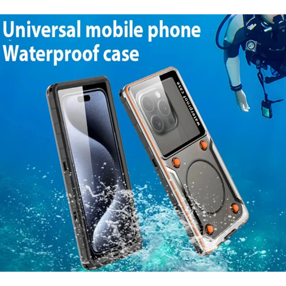 Ốp Điện Thoại Chống Thấm Nước IP68 Đa Năng Cho Samsung S25 Ultra S24 S23 Bơi Dưới Nước Lặn Cho iPhone 17 Air 16 15 14 17 Pro Max