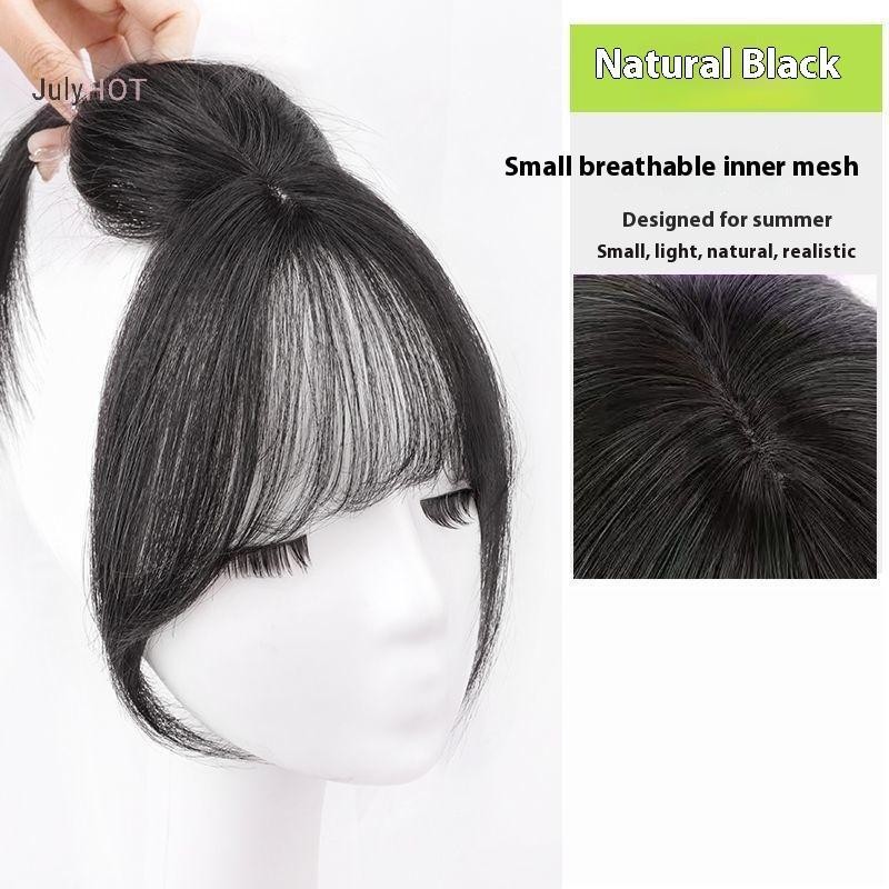 JULYHOT Tóc giả mảnh tự nhiên phong cách Pháp, mô phỏng tóc trán bao xám - Massivedeals