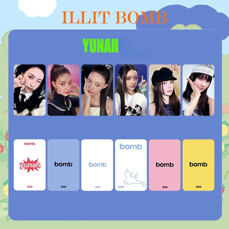 ILLIT BOMB GLLIT THÀNH VIÊN Thẻ Lomo LIGHT STICK Acrylic Móc Khóa