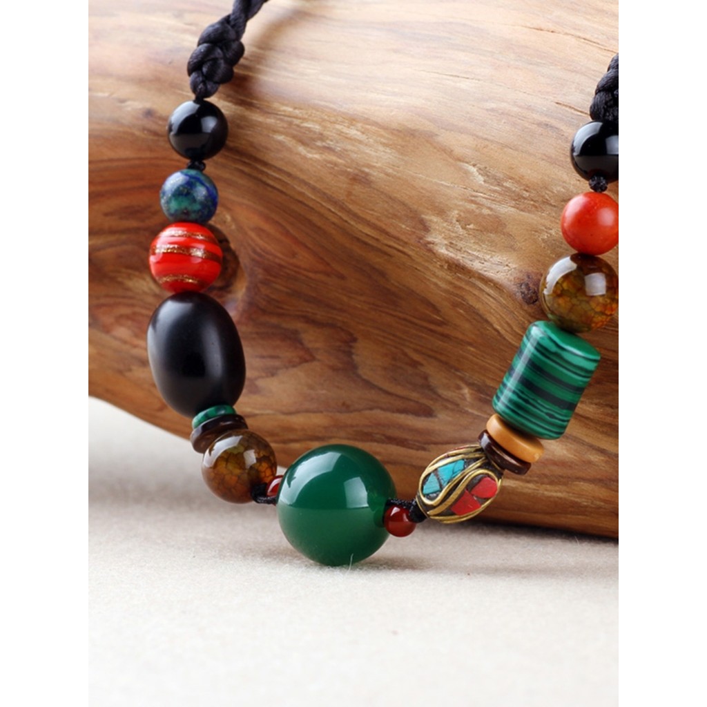 Mã Não Vòng Cổ Nữ Xương Đòn Dây Chuyền Bohemian Phong Cách Mới Hào Quang Phong Cách Dân Tộc Retro Sang Trọng Tất Cả Trận Đấu Cổ Trang Sức Vòng Cổ YJGL