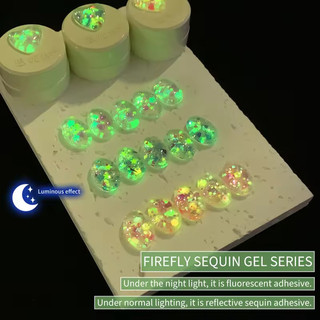 ANNIES Halloween Sơn móng tay dạ quang Sơn móng tay 5ml Sequin Gel Firefly Sơn móng tay