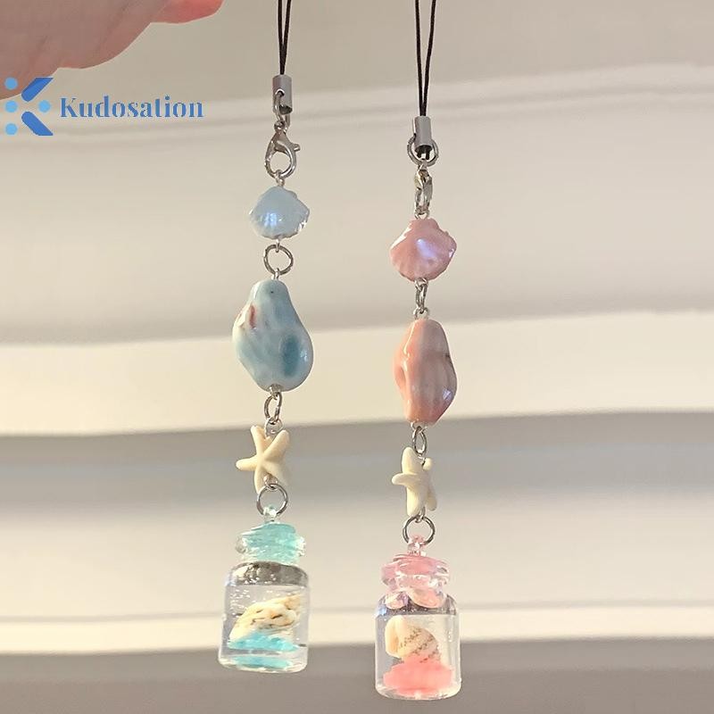 Kudosation Trong Suốt Móc Khóa Chuông Gió Dễ Thương Mặt Dây Chuyền Móc Khóa Điện Thoại Di Động Dây Túi Phụ Kiện Trang Trí Trang Trí Nhà Cửa