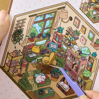 ENWEI 40 Chiếc [Dream Town 4.0 Series] Nhãn Dán Phong Cảnh 3D Chất Liệu Chống Thấm Nước Phong Cách Hoạt Hình Sổ Lưu Niệm Người Lập Kế Hoạch Trang Trí Bộ Sưu Tập Sách Văn Phòng Phẩm Nhãn Dán