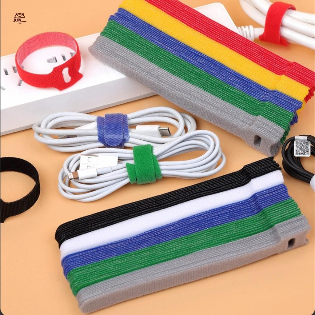 10 chiếc Dây buộc cáp có thể tái sử dụng Dây buộc cáp quản lý cáp đa năng cho văn phòng tại nhà và trung tâm dữ liệu