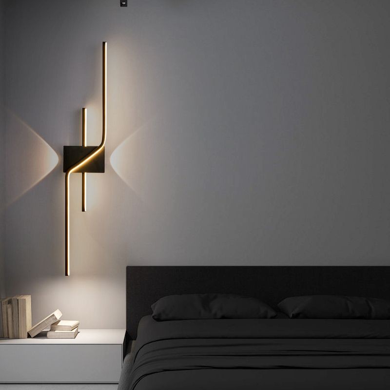 Đèn tường, Đèn tường Led tuyến tính sắt tối giản hiện đại, Thích hợp cho tường nền Tv, Đầu giường phòng ngủ, Trang trí phòng khách