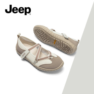 Giày đế mềm Mary Jane đế mềm cổ điển mới của JEEP dành cho nữ - Giày thường cổ thấp, Giày trượt nhẹ lấy cảm hứng từ ba lê, Trang phục hàng ngày thanh lịch