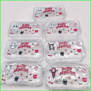 HT3 BABYMONSTER Hộp Đựng Bút Chì XEM BẠN CÓ Túi Văn Phòng Phẩm PVC Dung Tích Lớn Du Lịch Túi Trang Điểm Di Động TH3