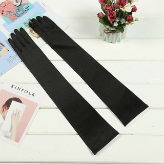 Găng tay retro satin co giãn, phụ kiện thời trang cho cô dâu và cosplay