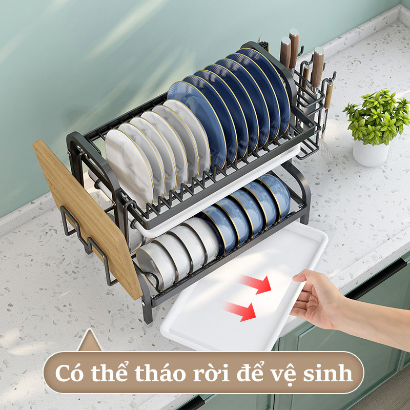 Lifinity Kệ Chén Bát 2 Tầng - Khay Hứng Nước Đa Năng Thoát Nước Siêu Nhanh, Chống Đọng Nước Hiệu Quả