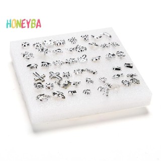 < Honeyba > 24 Cặp Thời Trang Bán Buôn Mix Bạc Mạ Bạc Bông Tai Nhựa