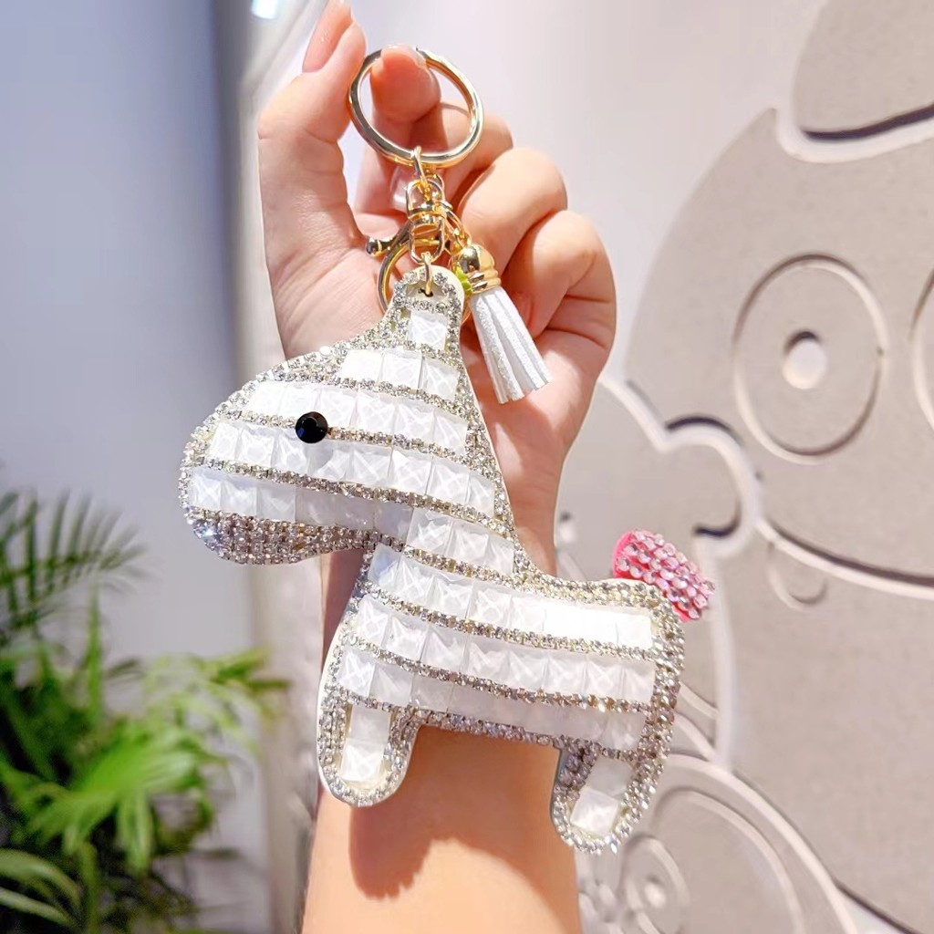 Hàn Quốc Hàn Quốc Dễ Thương Đính Kim Cương Pony Búp Bê Chìa Khóa Xe Móc Chìa Khóa Nữ Túi Thời Trang Mặt Dây Chuyền Quà Tặng Nhỏ