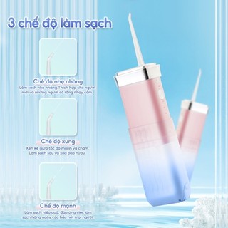 Máy tăm nước cầm tay 180ml 3 chế độ vệ sinh răng miệng hiệu quả nhỏ gọn tiện lợi chống tràn an toàn cho du lịch gia đình