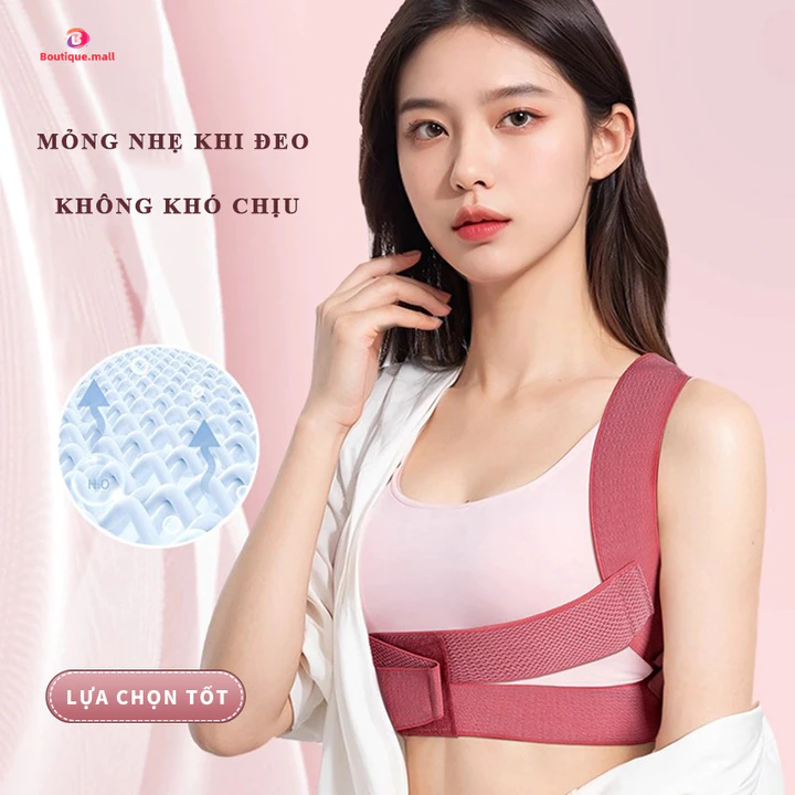Đai chống gù lưng BOUTIQUE Đai chống gù nam nữ hỗ trợ định hình lưng nâng và bảo vệ vòng 1