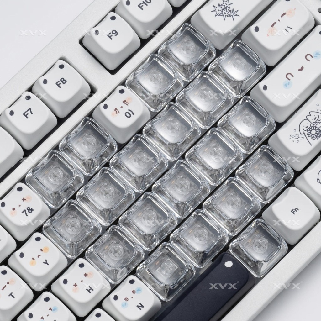 Mao Chiều Cao Trái Tim Tình Yêu Keycap 21 Nút Hình Mèo Dễ Thương Keycap Chất Liệu PC Truyền Ánh Sáng Cao DIY Thích Ứng Trục Cơ Trục Từ Tính / kiuh