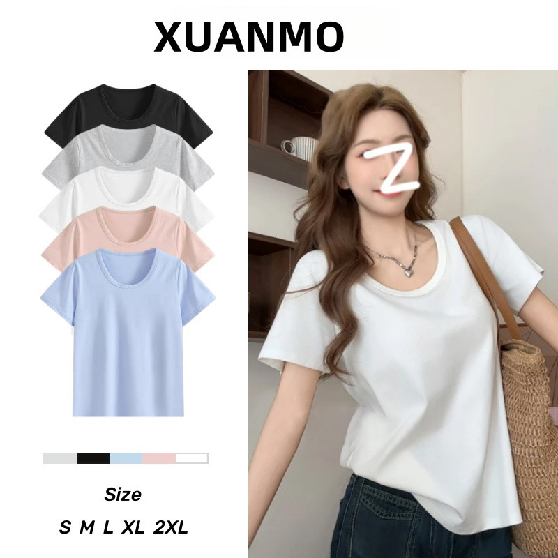 XUANMO Local brand áo thun phông form rộng BIG SIZE Áo thun trắng tay ngắn mỏng nhẹ, phong cách mới cho mùa hè