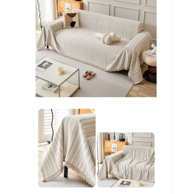 Bọc Sofa Chăn Sofa Màu Trơn Họa Tiết Xương Cá, Vải Chenille Đa Năng Chống Trơn Trượt, Máy Có Thể Giặt Được, Vỏ Sofa 2 Và 3 Chỗ Khăn Trải Sofa