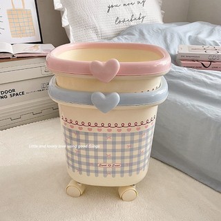 Thùng Rác Dễ Thương Có Bánh Xe Giá Rẻ Báo Chí Vòng Giỏ Giấy Ký Túc Xá Hộ Gia Đình Phòng Ngủ Phòng Khách Lưu Trữ Lớn Thùng Rác 8.3 WU2Z