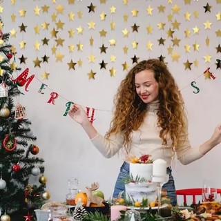 Trang Trí Đám Cưới 4m Ngôi Sao Tông Vòng Hoa Treo Bunting Xmas Trang Trí Tiệc Tiếp Liệu Cho Bé Tắm Sinh Nhật Dây Streamers