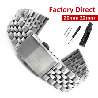 Vòng đeo tay đồng hồ bằng thép không gỉ Jubilee 18mm 20mm 22mm Dây đeo đồng hồ cho SEIKO 5 Diver Dây đeo đồng hồ đa năng thay thế cho đồng hồ cơ thạch anh Nam Nữ