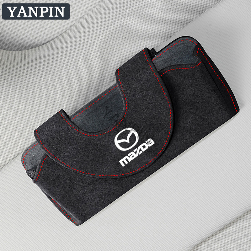 Dành Cho Xe Mazda Kính Túi Bảo Quản Da Lộn Kính Trường Hợp CX 8 CX 5 CX 3 CX 30 Mazda 3 Mazda 2