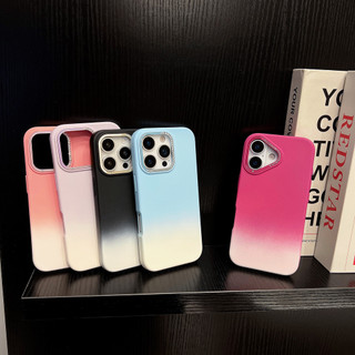 Ống Kính Kim Cương Gradient Hồng Tím Màu Silicon Mềm Ốp Lưng Điện Thoại iPhone 16Promax 15Promax 12 13 14 Pro Max Chống Sốc Nam Nữ Vỏ Di Động
