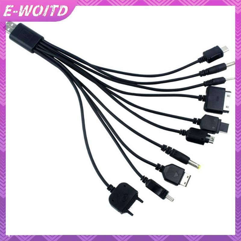E-woitd Cáp Đa Pin Sạc USB Cáp Dây Dữ Liệu Dây 10 Trong 1 Cáp Truyền Dữ Liệu USB Đa Năng HNVN