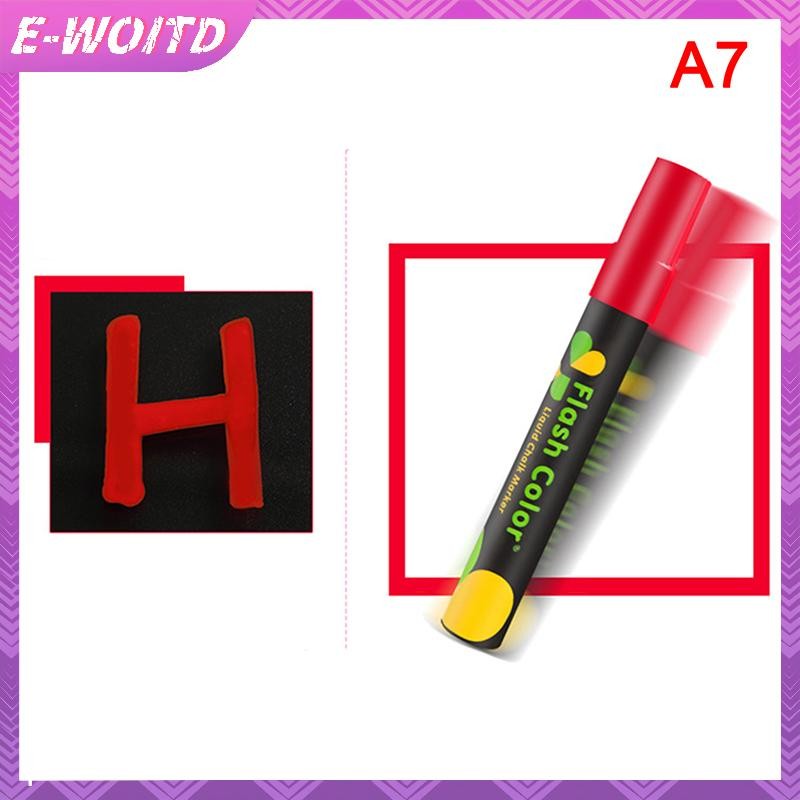 E-WOITD Bút màu huỳnh quang đặc biệt, bút dạ bảng đen phát sáng, có thể xóa, dùng trên nước HNVN