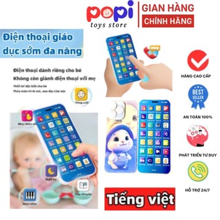 Điện Thoại Đồ Chơi Cho Bé Vừa Học Vừa Chơi, Phát Nhạc Thiếu Nhi Việt Nam, Đèn LED Lung Linh, Nhạc Ru Ngủ Giúp Bé Ngủ Sâu
