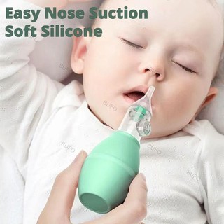 [SUFO] Máy hút mũi silicon cho bé + hộp + kẹp bông, chống chảy ngược, dễ vệ sinh