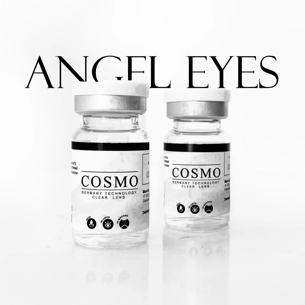 Lens trong suốt cận Angel Eyes Cosmo có độ từ 0 đến 15 độ, dòng kính áp tròng cận trong suốt có độ phù hợp