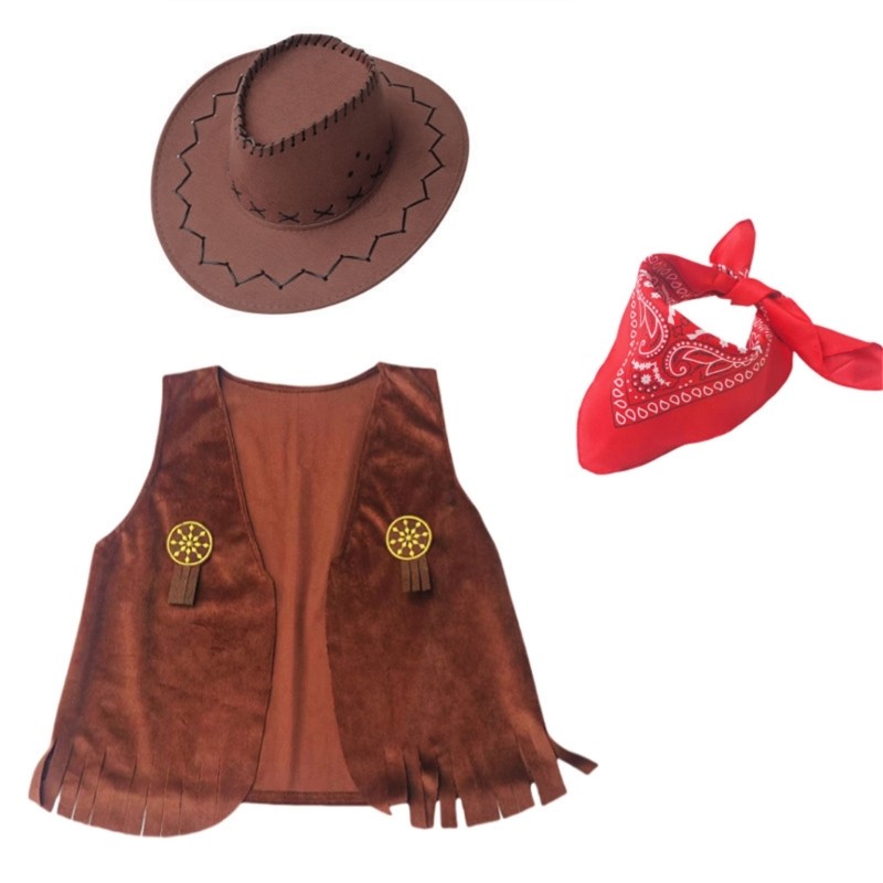 Stay Halloween Cowboy Trang Phục 3 Bộ Trang Phục Cao Bồi Phương Tây Cho Trẻ Em Quà Tặng