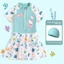 Bộ Đồ Bơi Trẻ Em Kitty Dễ Thương - Váy Bơi Chống Nắng, Nhanh Khô, Kèm Phụ Kiện