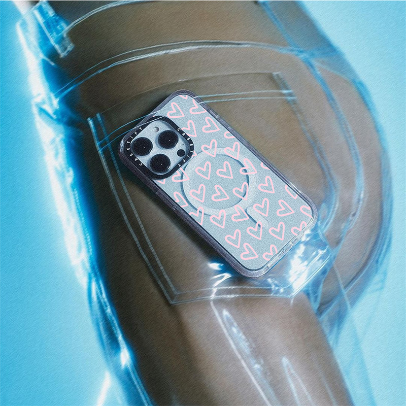 CASECASE X Full Màn Hình Tình Yêu Hút Từ Tính Trong Suốt Cứng Acrylic Lưng TPU Edge Case Sideband Phông Chữ Ốp Lưng Điện Thoại Tác Động Dành Cho Apple IPhone 13 14 15 16 Pro Max