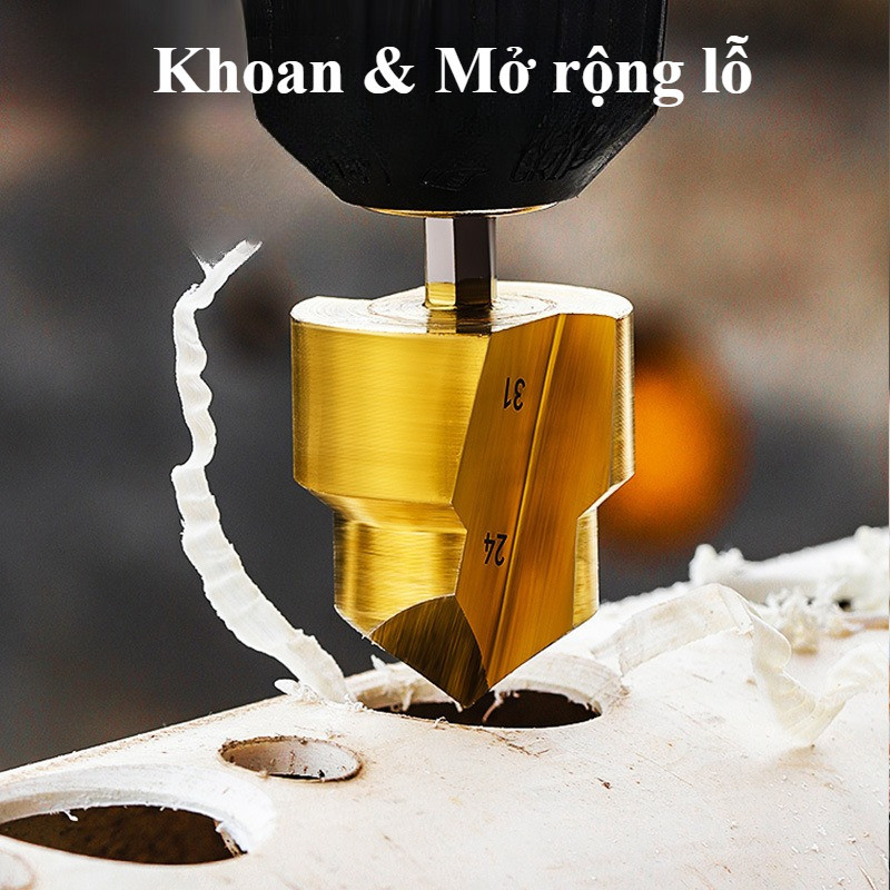 Bộ 3 Mũi Khoan Sửa Ống Nước PPR Thế Hệ Mới Cao Cấp Phủ Titan, Bộ 3 size 20-25-32mm, sửa chữa ống nước chuyên nghiệp