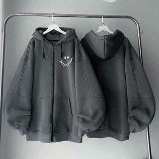 TỔNG HỢP CÁC MẪU Áo khoác nỉ nam nữ  unisex size free, dành cho người 45-75kg XÁM ĐẬM-