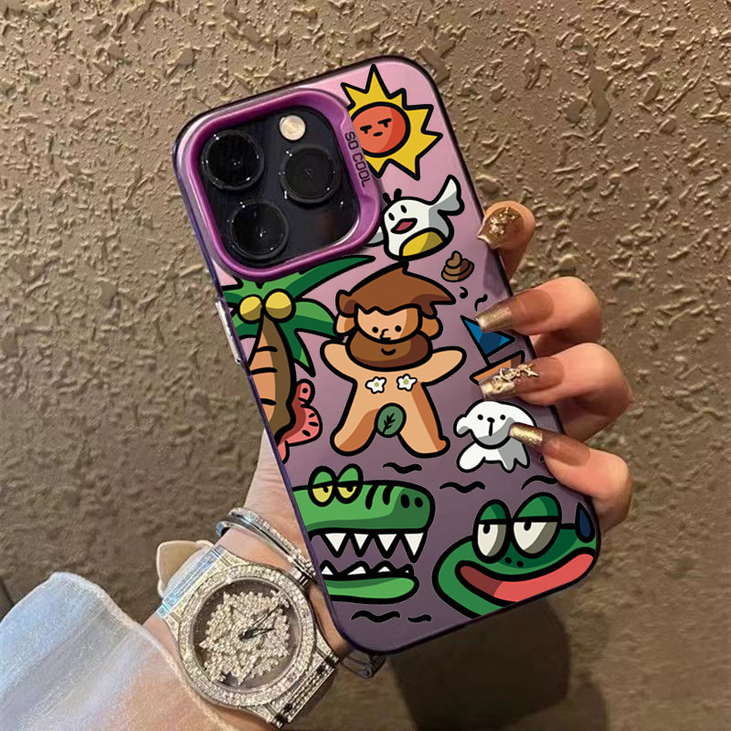 Dành Cho iPhone 16 11 12 13 14 15 Pro Max XR X XS Max 7 8 Plus SE2020 2022 Phim Hoạt Hình Supermaria IMD Sang Trọng Mờ Cứng Chống Sốc