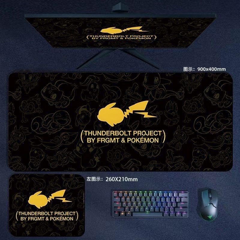 Miếng Lót Chuột Đen Hoạt Hình Pokémon Pikachu Cực Lớn Dày Bàn Phím Máy Tính Để Bàn Thảm Cho Trẻ Em Người Lớn Bàn Thảm Cao Su Thảm Viết (EBR)
