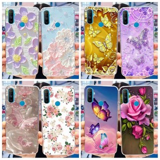 Dành Cho Realme C3 Vỏ RMX2027 RMX2020 RMX2021 Thiết Kế Mới Hoa Thời Trang Mềm Mại Trong Suốt Silicon Dành Cho Realme Narzo 10 10A Ốp Lưng