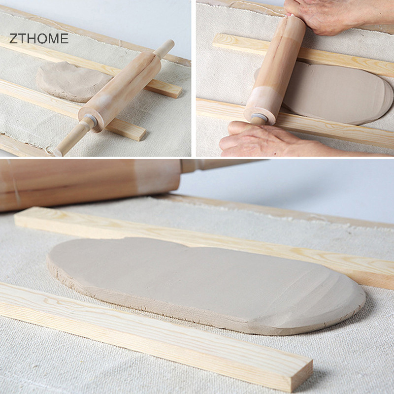 Zthome 10 Cái 3 / 5 / 7 / 10 / 12MM Gốm Đất Sét Ban Hướng Dẫn Thông Dải Gỗ Thước Dụng Cụ Gốm Đất Sét Cán Cắt Gỗ Hướng Dẫn Đường Sắt HOT