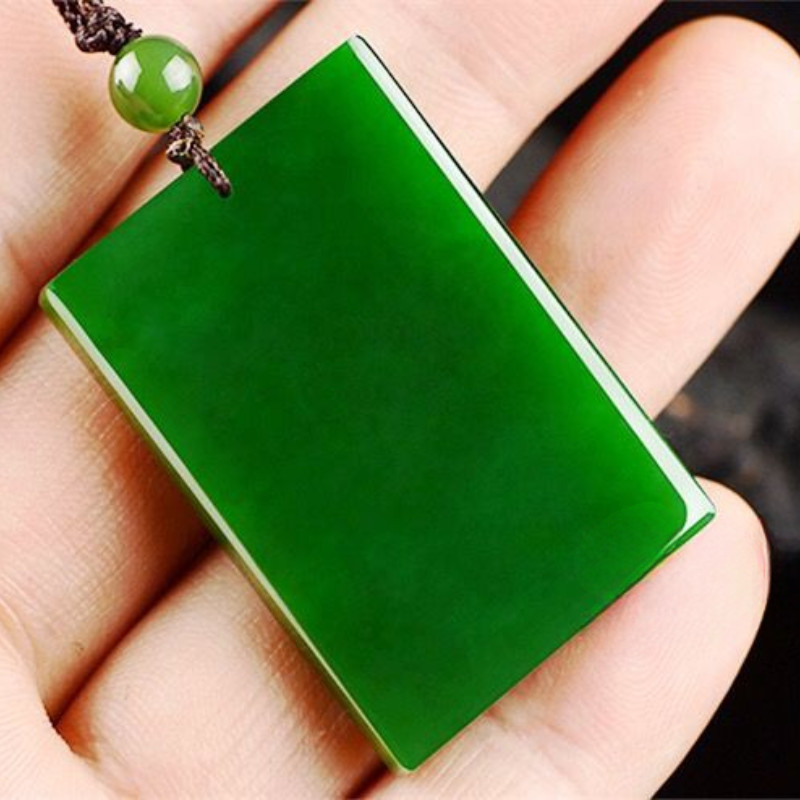 Jasper An Toàn Không Có Vấn Đề Mặt Dây Chuyền Chất Liệu Núi Rau bina Xanh An Toàn Thương Hiệu Mặt Dây Chuyền